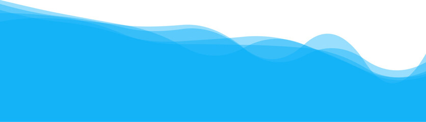 Water wave Blue river, sea, ocean layer. Vector background - obrazy, fototapety, plakaty