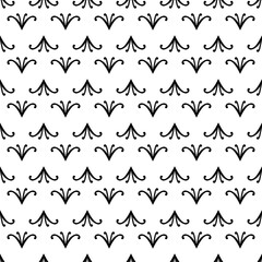 black and white seamless pattern repeated design ornament decoration floral flower damask style geometric elements tile texture textile fabric vector illustration