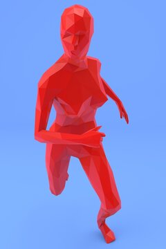 Lowpoly Female Character 3D render