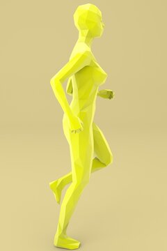 Lowpoly Female Character 3D render