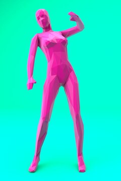 Lowpoly Female Character 3D render