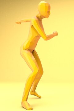 Lowpoly Female Character 3D render