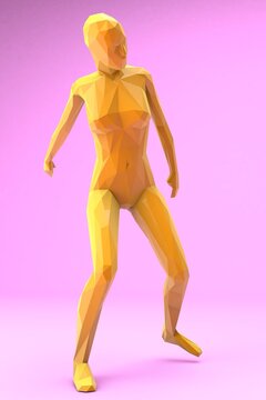 Lowpoly Female Character 3D render