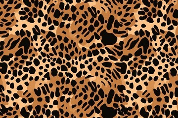 vector leopard skin seamless pattern, leopard skin texture, leopard fur texture, leopard fur background, leopard skin pattern, Generative AI