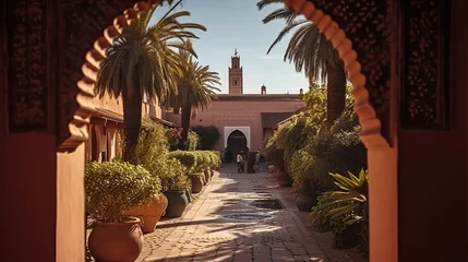 Vlies Fototapete Enge Gasse Exploring the Charm and Culture of Marrakesh, Morocco