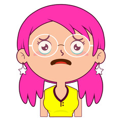 girl crying and scared face cartoon cute