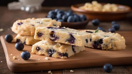 A buttery and crumbly blueberry shortbread cookie with a fruity flavor created with Generative AI