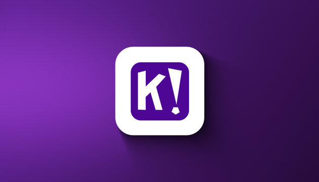 Agadir, Morocco - April, 2023: In this photo illustration Kahoot! application is displayed on gradient background