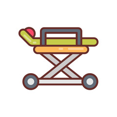 Stretcher icon in vector. Illustration