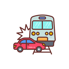 Train Accident icon in vector. Illustration