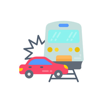Train Accident icon in vector. Illustration