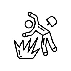 Mining Accident icon in vector. Illustration