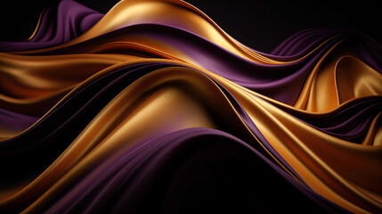 Abstract, texture, background, pattern. Texture of Bright Gold and Purple Silk Waves Background. Generative Ai