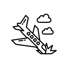Airplane Accidents icon in vector. Illustration