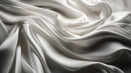 Obraz premium Abstract, Texture, Background, Pattern. Texture of Luxury Bright White Silk Waves Background. Generative Ai