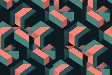 simple seamless geometric pattern, abstract colorful geometric pattern, seamless geometric pattern with triangles, geometric background, abstract geometric background, Generative AI