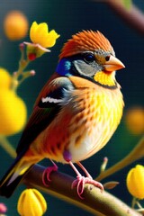 Fototapeta premium robin on a branch ai generative