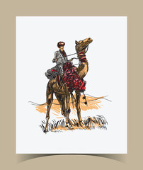 Fototapeta na wymiar camel Art Illustration. 