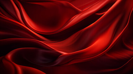 Obraz premium Abstract, texture, background, pattern. Texture of Luxury Bright Red Silk Waves Background. Generative Ai
