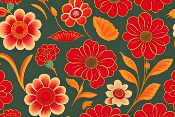 seamless floral pattern background ai generative