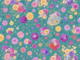 seamless floral pattern background ai generative