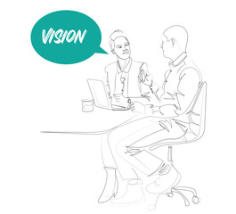 Business meeting line Art illustration