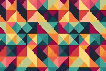 simple seamless geometric pattern, abstract colorful geometric pattern, seamless geometric pattern with triangles, geometric background, abstract geometric background, Generative AI