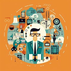 Bussiness meetings ilustrations AI generated