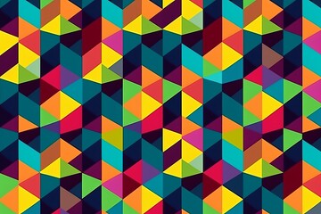simple seamless geometric pattern, abstract colorful geometric pattern, seamless geometric pattern with triangles, geometric background, abstract geometric background, Generative AI