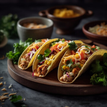 Food-Fotografie leckere Taccos, AI generiert