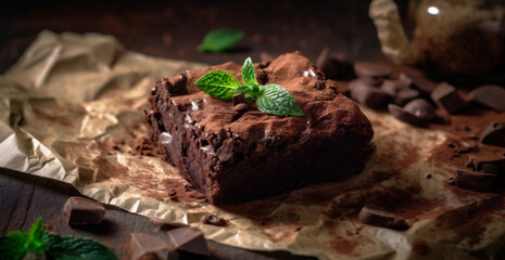 Saftiger Brownie mit Schokoso&szlig;e, generative AI