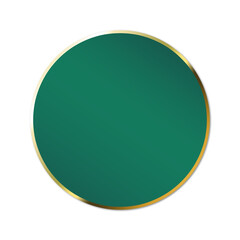 green banner circle gold frame and dot