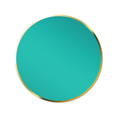 green mint banner circle gold frame and dot