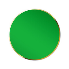 green banner circle gold frame and dot