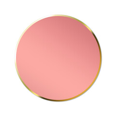 pink banner circle gold frame and dot