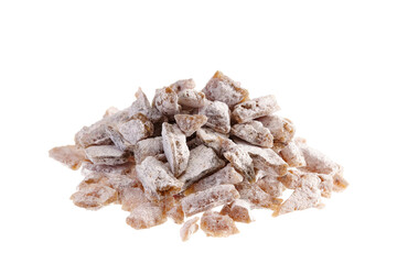 Pile of frankincense from St. Mount Athos in Greece, isolated on white background