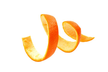 Dry peel of orange, isolated on white background
