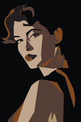 woman face silhouette vector illustration. Minimalistic vector portrait. Fine Art. Vector illustration in minimalistic style for posters, cover art, flyer, banner. women's day campaign poster