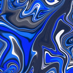Abstract liquid illustration with bright and black base colors