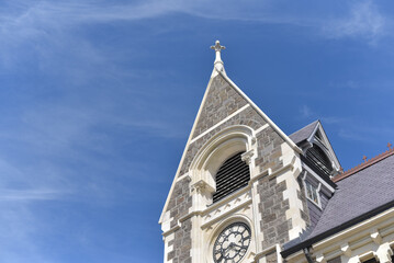church steeple with clock