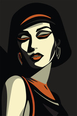 woman face silhouette vector illustration. Minimalistic vector portrait. Fine Art. Vector illustration in minimalistic style for posters, cover art, flyer, banner. women's day campaign poster