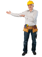 Man construction worker in helmet