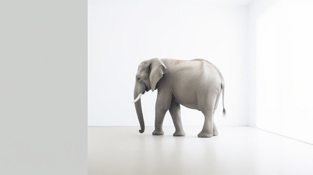Minimalist Elephant Snapshot, Enchanting Unpretentiousness, Calm Wildlife Scene, Visually Pleasing Animal Depiction.