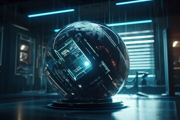 Futuristic concept. Ball technology. Generative AI