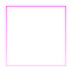 Rectangle neon frame  colour at transparent background. Glowing neon frame in retro 80s - 90s style. Colored neon sign with empty space. Editable Vector file