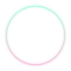 Frame Neon circle frame with glowing gradient ring with colorful. Futuristic portal concept. Vector illustration