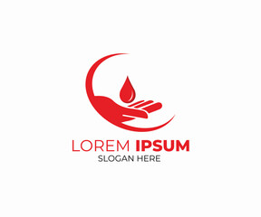 Minimal and modern colorful Blood donation logo