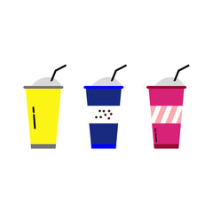 vector illustration of fresh drink, juice, boba, etc