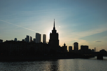 Fototapeta na wymiar City skyscrapers silhouette