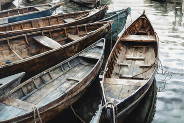 Fototapeta na wymiar Old wooden boat